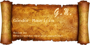 Göndör Maurícia névjegykártya